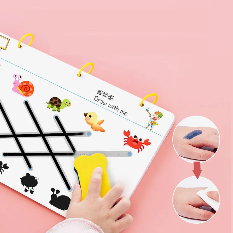 Reuseable Magic Tracing Notebook For Kids - 64 Pages