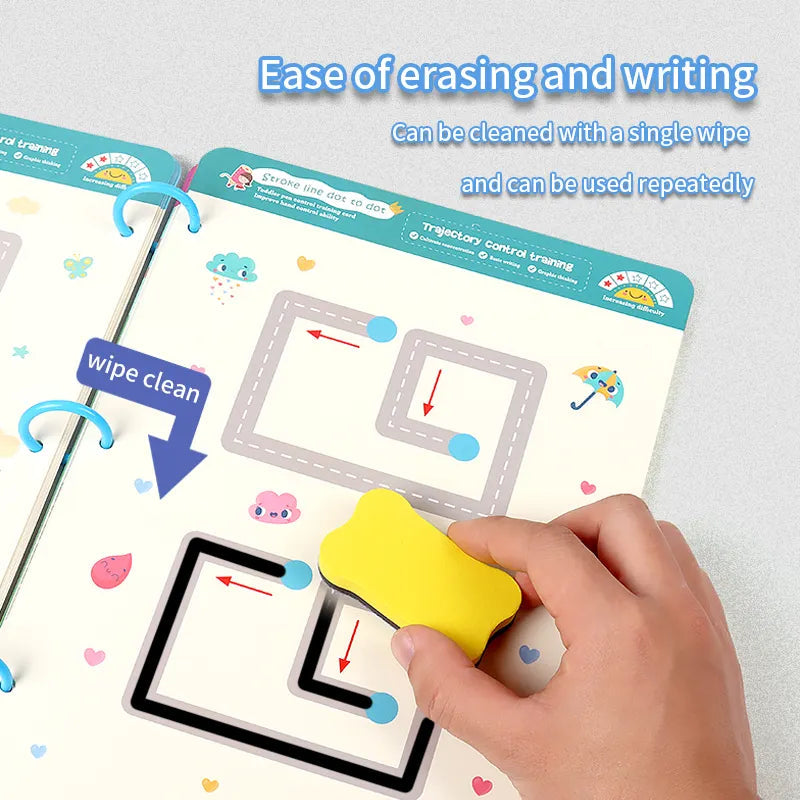 Reuseable Magic Tracing Notebook For Kids - 64 Pages