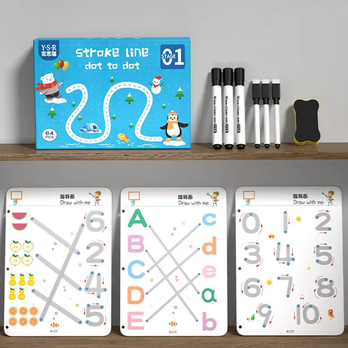 Reuseable Magic Tracing Notebook For Kids - 64 Pages