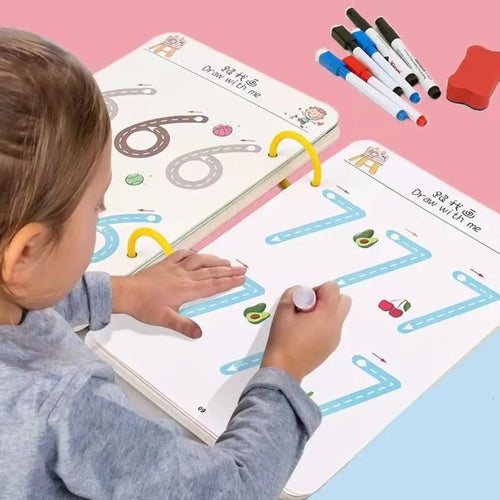 Reuseable Magic Tracing Notebook For Kids - 64 Pages